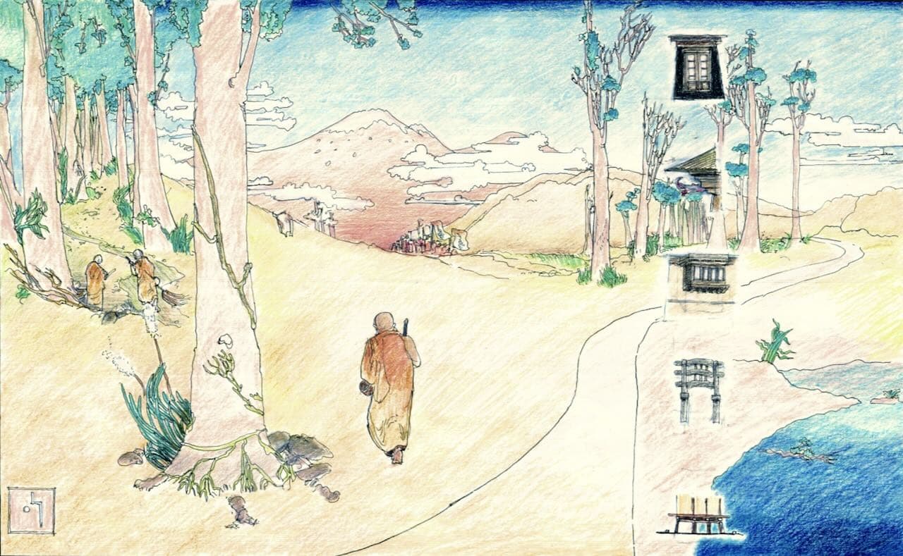 Aranya Sangharama Monastery - Elevation Sketch